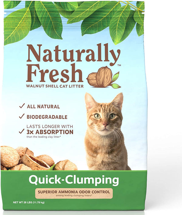 Cat Litter - Walnut-Based Quick-Clumping Kitty Litter, Unscented , 26 Lb (23001)