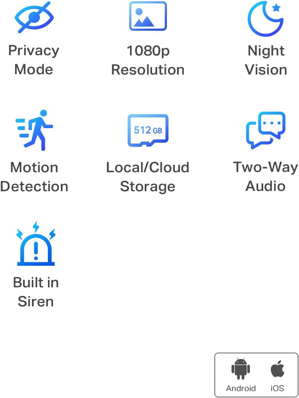 1080P Indoor Security Camera for Baby Monitor, Dog Camera W/Motion Detection, 2-Way Audio Siren, Night Vision, Cloud & SD Card Storage, Works W/Alexa & Google Home ( C100)