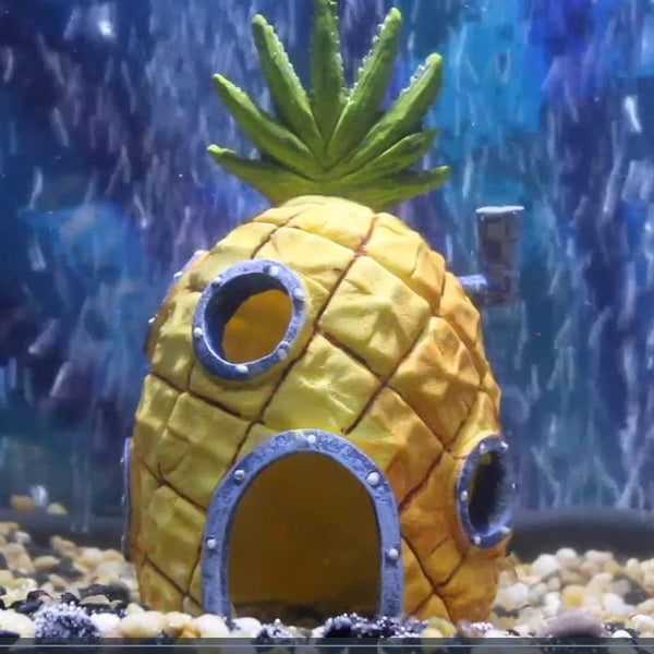 (SBR10EO Spongebob Squarepants Officially Licensed Aquarium Ornament – Spongebob’S Pineapple House – Medium