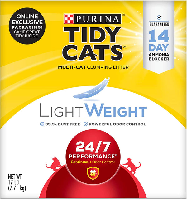 Purina  Lightweight Clumping Cat Litter, 24/7 Performance Multi Cat Litter - 17 Lb. Box