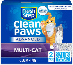 Clumping Cat Litter, Multi-Cat, Advanced Long Lasting Odor Control Kitty Litter with Activated Charcoal, Low Dust Formula, 37 Lb